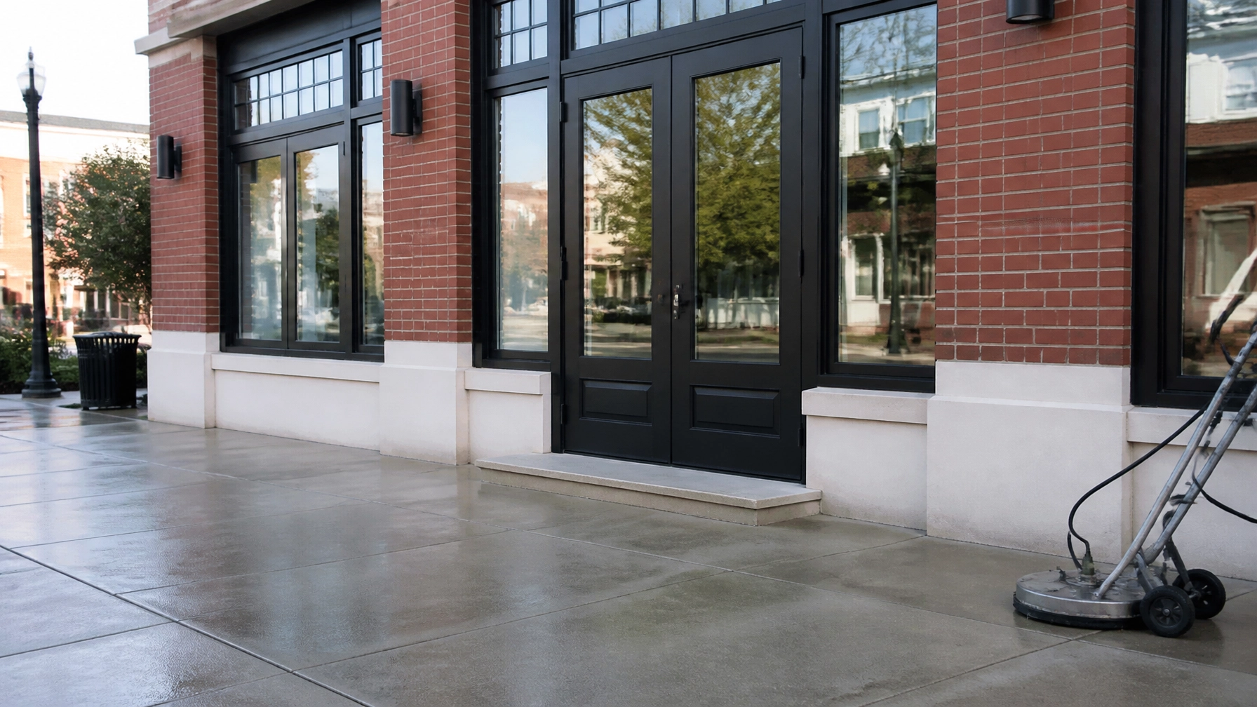 Commercial storefront and concrete entry category visual in Eastern Massachusetts