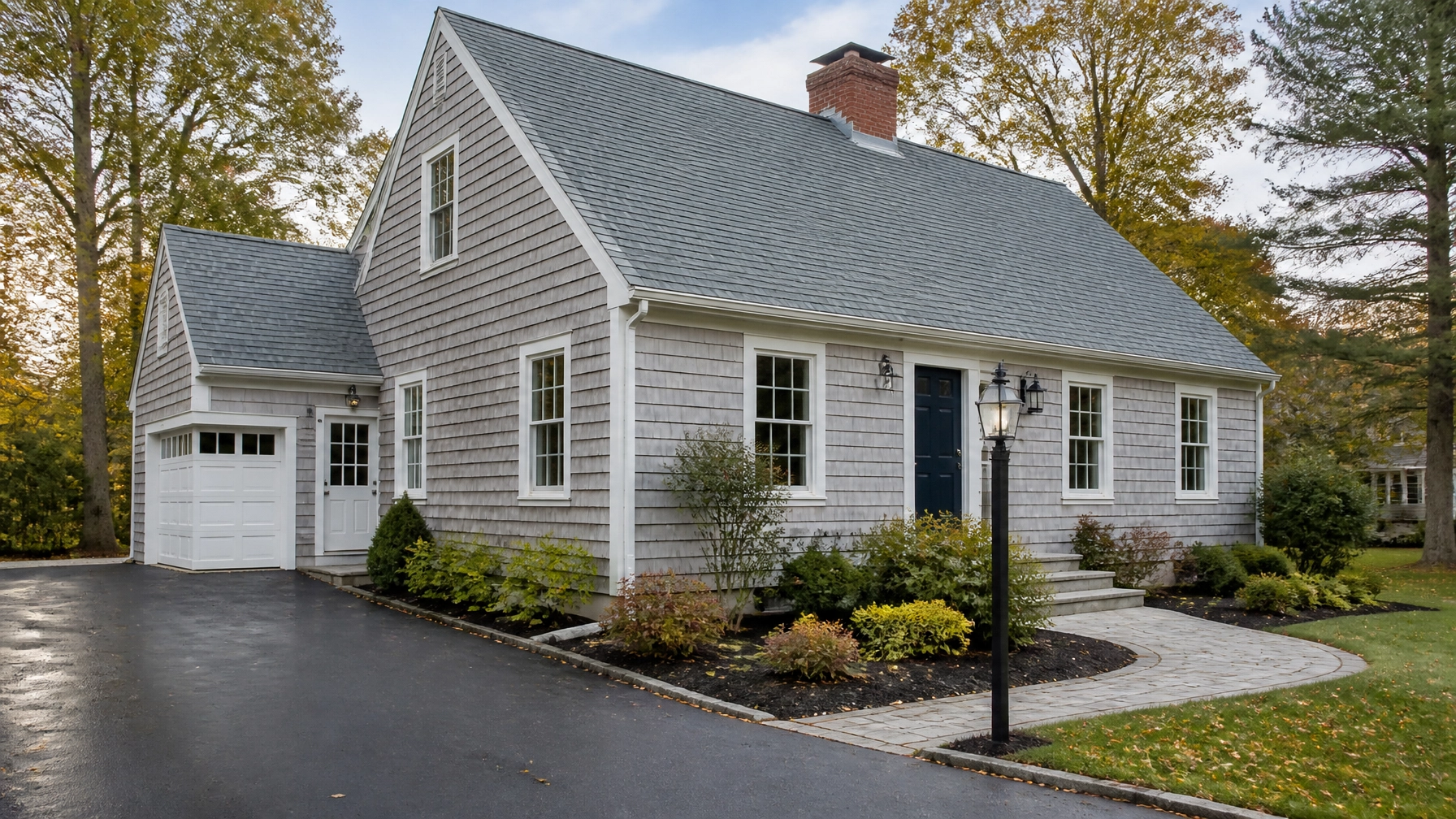 New England home exterior category visual for residential house washing in Massachusetts